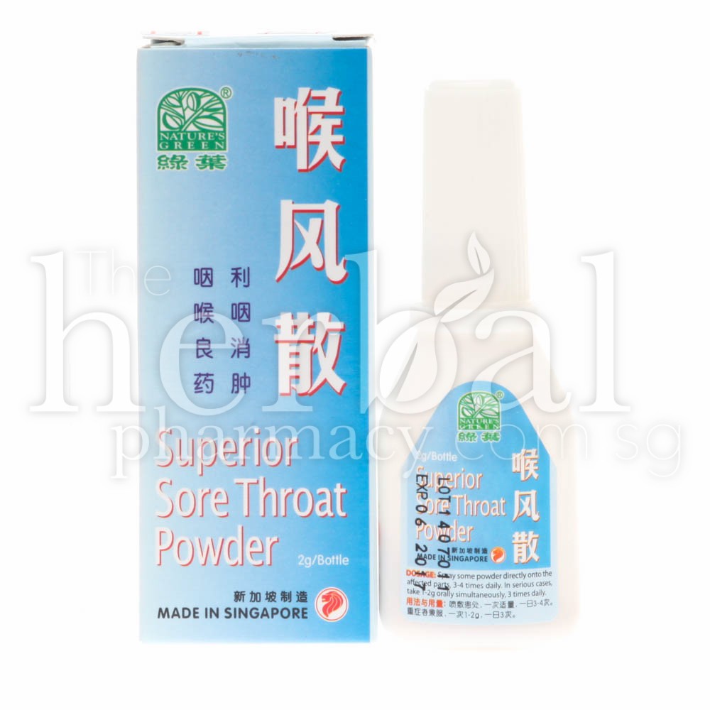 NATURE'S GREEN SUPERIOR SORE THROAT POWDER 2gm