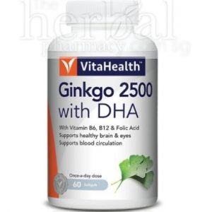 VITAHEALTH GINKGO 2500 DHA SOFTGELS 60'S